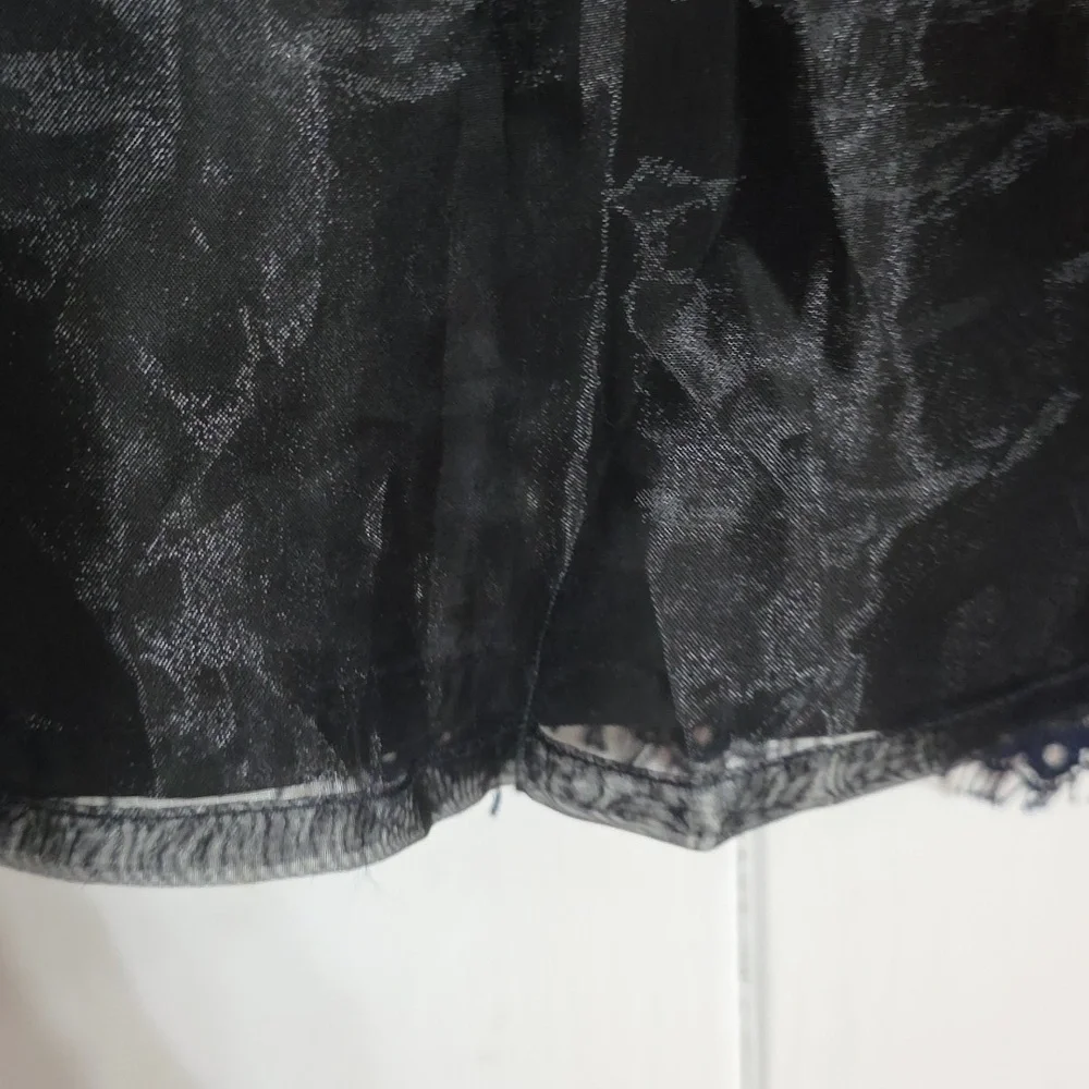 J. Crew Women's Black‎ Skirt Lacy Scallop Hem Side Zip Lined Goth Romantic Sz 10